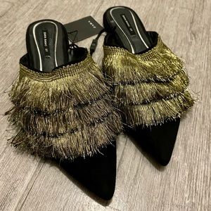 ZARA Fringe Flats